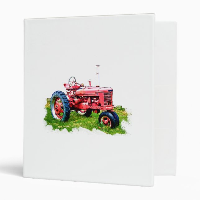 Vintage Red Tractor in the Field Binder (Front/Inside)