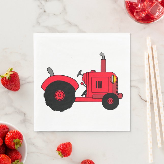 Vintage Red Tractor Napkin (Creator Uploaded)