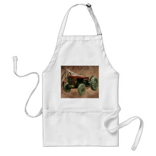 Vintage Red Tractor Rustic Barn Shed Standard Apron