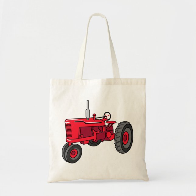 Vintage Red Tractor Tote Bag (Front)