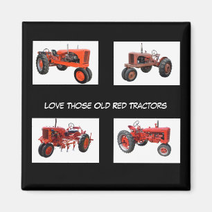 Vintage Red Tractors Magnet