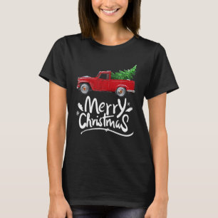 Vintage Red Truck And Christmas Tree Xmas Pajama T-Shirt