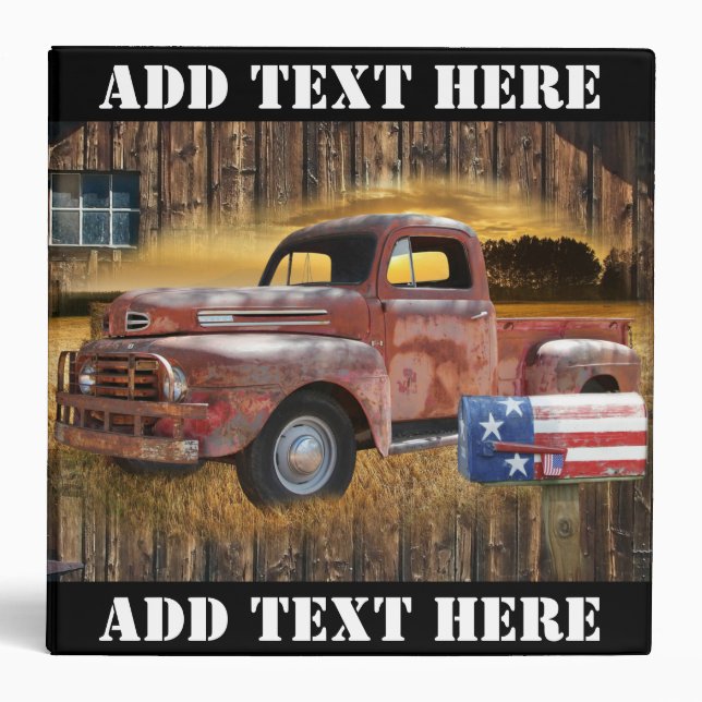 Vintage Red Truck Binder (Front)