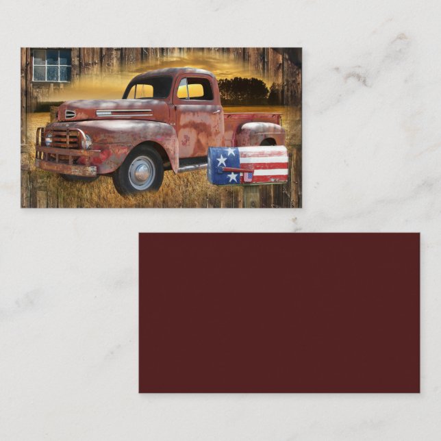 Vintage Red Truck Business Card (Front/Back)