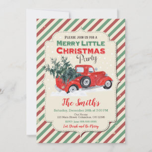 Vintage Red Truck Christmas Party Invitation