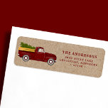 Vintage Red Truck Christmas Tree Address Label<br><div class="desc">Vintage Red Truck Christmas Tree Address Label. This design features a beautiful 1950's style vintage red truck with a gorgeous full Christmas tree in the back.</div>