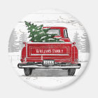 Vintage Red Truck Christmas Tree Rustic Name