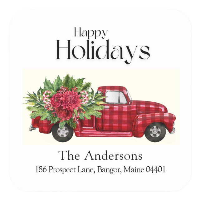  Vintage Red Truck Custom Christmas Address Labels (Creator Uploaded)
