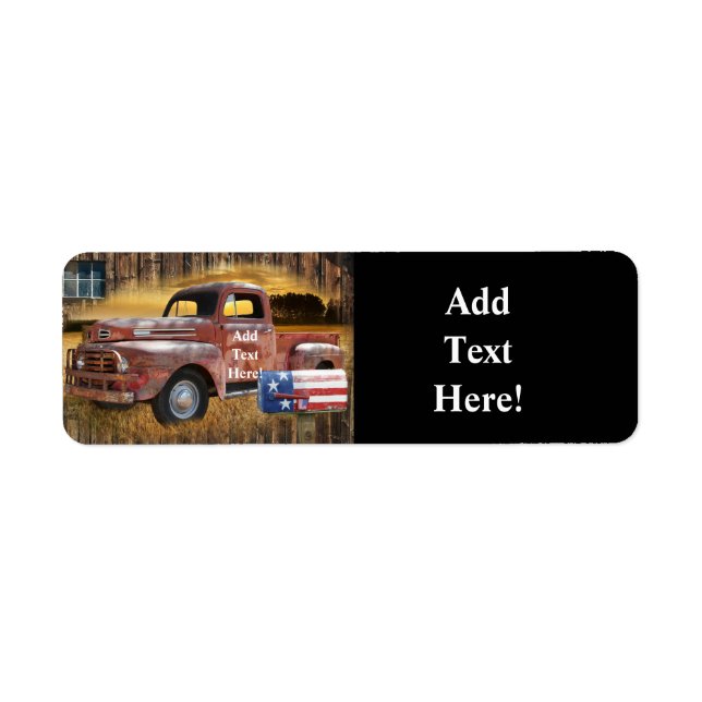 Vintage Red Truck Label (Front)