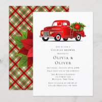 Vintage Red Truck Poinsettia Couples Shower