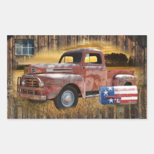 Vintage Red Truck Sticker