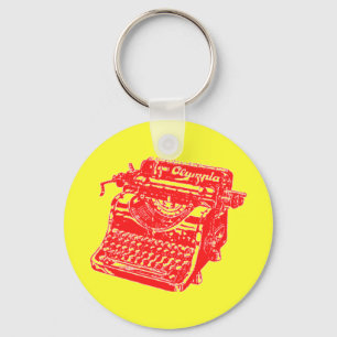 Vintage Red Typewriter Keychain