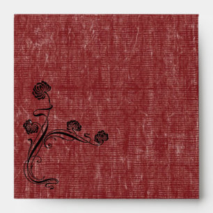 Vintage Red Wedding Envelope