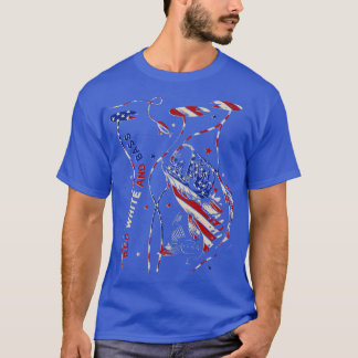 Vintage Red White and Bass Fishing Largemouth Amer T-Shirt