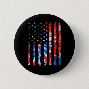Vintage Red White And Blue Tie Dye American Flag T 2 Inch Round Button
