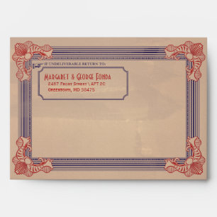 Vintage Red White & Blue Customizable A7 Envelopes