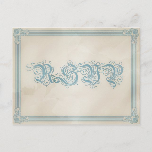 Vintage Red White & Blue RSVP Postcard (Front)