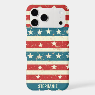 Vintage Red, White & Blue Stripes with Stars