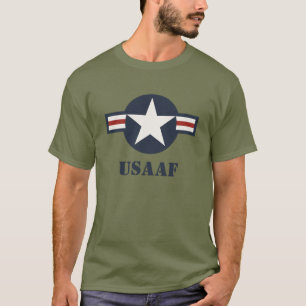 Vintage Red White Blue USAAF Insignia Star Bars T-Shirt