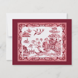 Vintage Red Willow Invitation