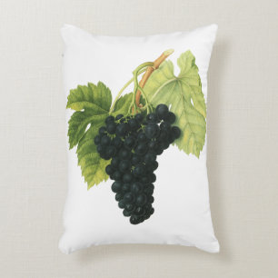 Vintage Red Wine Organic Grape Cluster, Food Fruit Accent Pillow