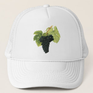 Vintage Red Wine Organic Grape Cluster, Food Fruit Trucker Hat
