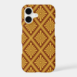 Vintage Red Yellow Rosette Japan Oriental Art