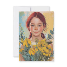 Vintage Redhead Australian Girl With Flowers