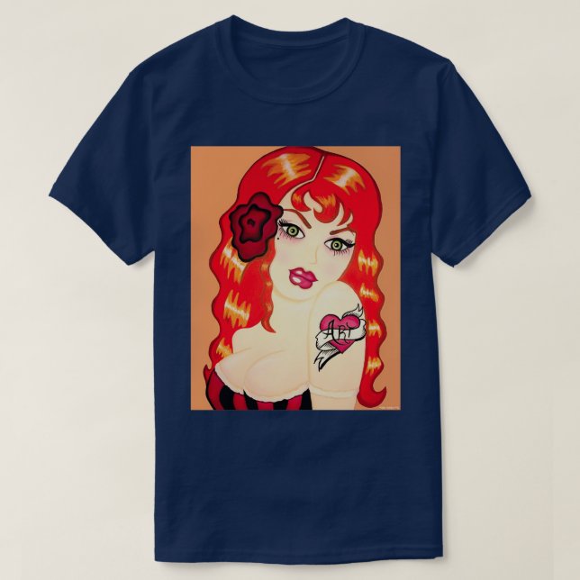 Vintage Redhead Tattoo T-Shirt (Design Front)