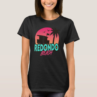 Vintage Redondo Beach California Palm Trees Ca Ret T-Shirt
