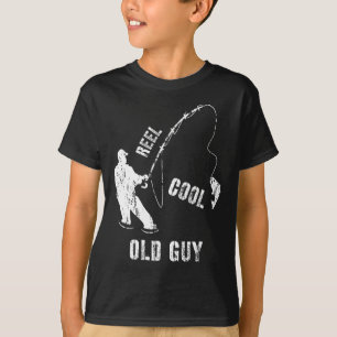Vintage Reel Cool Old Guy Fishing Fisherman Gift T-Shirt