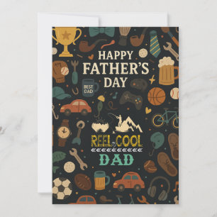 Vintage Reel Cool Papa Fête des pères Cartes cadea