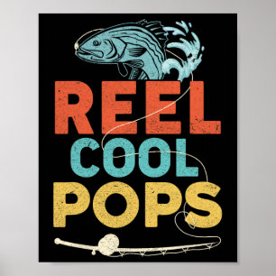 Vintage Reel Cool Pops Fishing Fathers Day Fisherm Poster