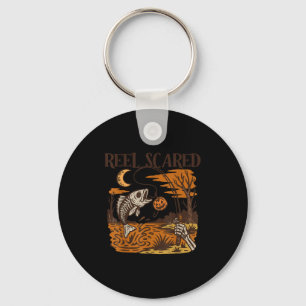 Vintage Reel Halloween Ed Fishing Skeleton Fisherm Keychain
