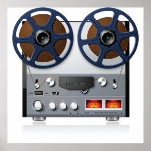 Vintage Reel Tape Deck Poster