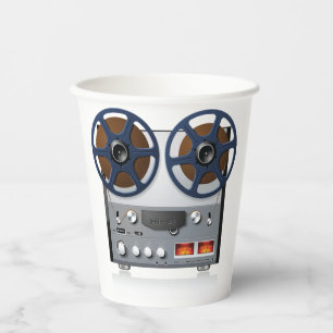 Vintage Reel-to-Reel Tape Deck Audiophile Paper Cups