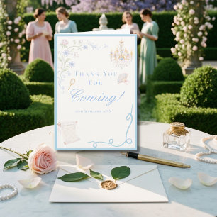 Vintage Regency Floral Thank you for coming  Card