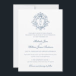 Vintage Regency Monogram Crest Non-Photo Wedding Invitation<br><div class="desc">Elevate your wedding invitations with this elegant and timeless vintage regencycore design featuring a refined monogram crest with intricate floral details. The delicate blue accents exude sophistication and complement the classic serif and script typography for a polished, traditional look. The invitation provides essential event details in a beautifully coordinated style....</div>