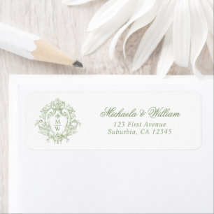 Vintage Regency Monogram Crest Return Address