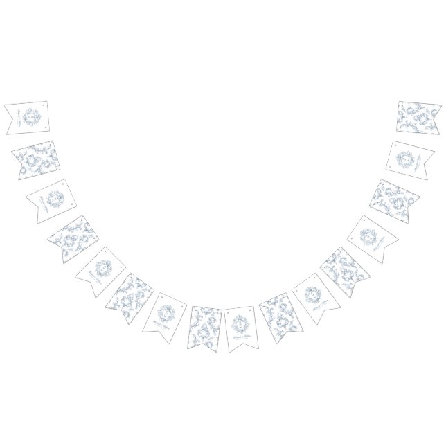 Vintage Regency Monogram Crest Wedding Bunting Flags (All)