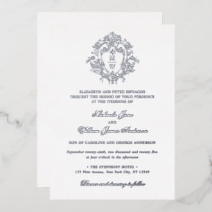 Vintage Regency Monogram Crest Wedding Real