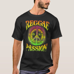 Vintage Reggae Music   Peace Symbol Graphic Artwor T-Shirt