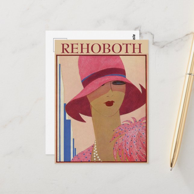 Vintage Rehoboth Beach,  change text Postcard (Front/Back In Situ)