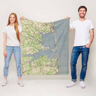 Vintage Rehoboth & Bethany Beach DE Map (1944) Fleece Blanket