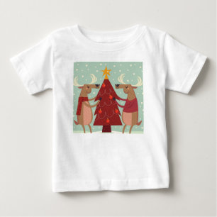 Vintage reindeer Christmas Baby T-Shirt