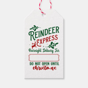 Vintage Reindeer Express Christmas Gift From Santa Gift Tags