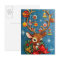 Vintage reindeer retro Holiday Christmas postcard