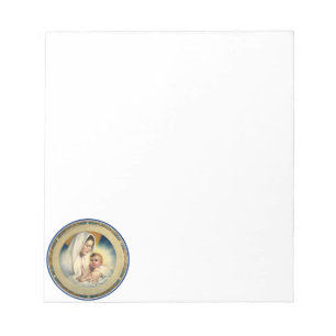 Vintage Relgious Christmas, Madonna and Child Notepad