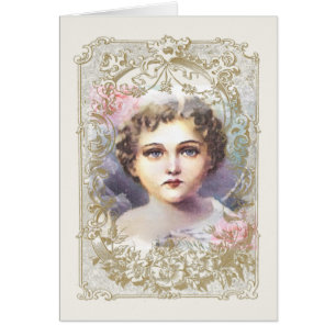 Vintage Religieux Jésus Aquarelle Roses Rose