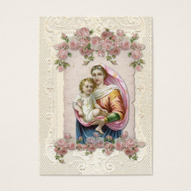 Vintage Religieux Vierge Marie Funérailles Catholi (Devant)